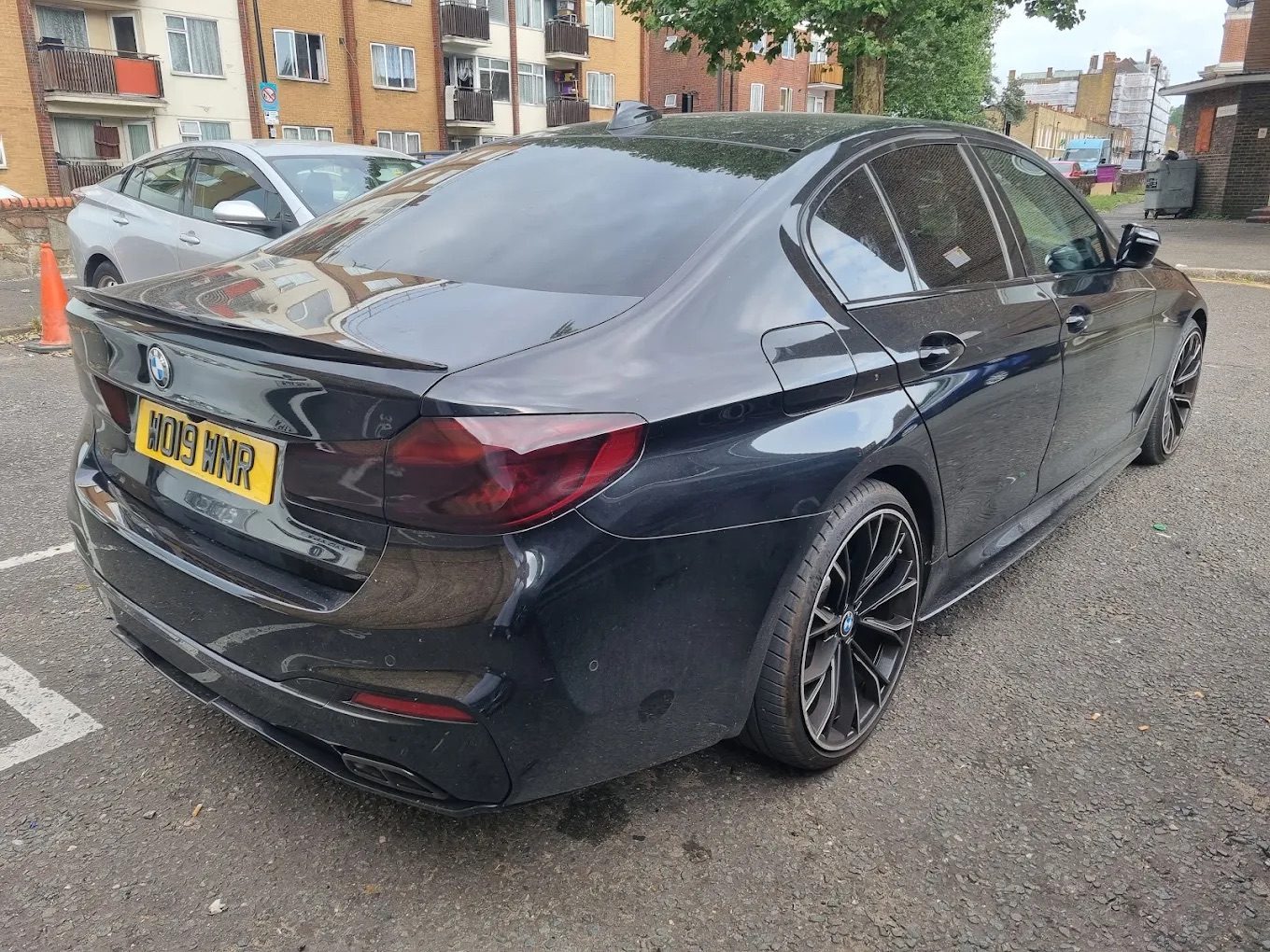 BMW 5 Series with tinted rear windows